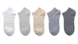 Socquettes femme jaunes et grises 5 paires Women's