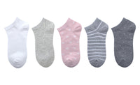 Socquettes femme roses et grises 5 paires Women's