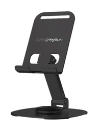 Support de téléphone rotatif en métal pour bureau noir Life is for Fun