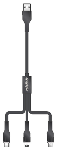 Câble USB 3 en 1 noir Life is for Fun