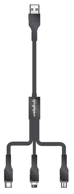 Câble USB 3 en 1 noir Life is for Fun