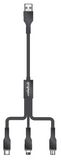 Câble USB 3 en 1 noir Life is for Fun