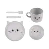 Ensemble de couverts Chaton gris 5pcs Lovely Pet Séries