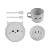 Ensemble de couverts Chaton gris 5pcs Lovely Pet Séries