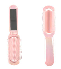 Brosse miroir pliable rectangulaire rose irisée Shiny Pink Series