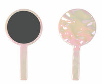 Miroir de poche rond rose irisé Shiny Pink Series