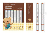 Marqueur à pointe souple 12 couleurs Butterbear Collection