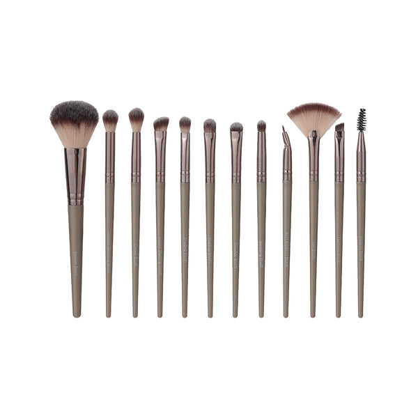 Set de 12 pinceaux makeup premium dorés