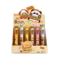 Stylo à bille 8 couleurs en forme de hamburger Cute Series