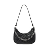 Sac à bandoulière à chaîne et motif losange noir Rhombus Pattern Series