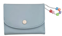 Portefeuille femme trois volets bleu avec perles colorées Beads Series