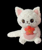 Peluches Chat blc avec fleurs 41cm Desert Star MINI FAMILY