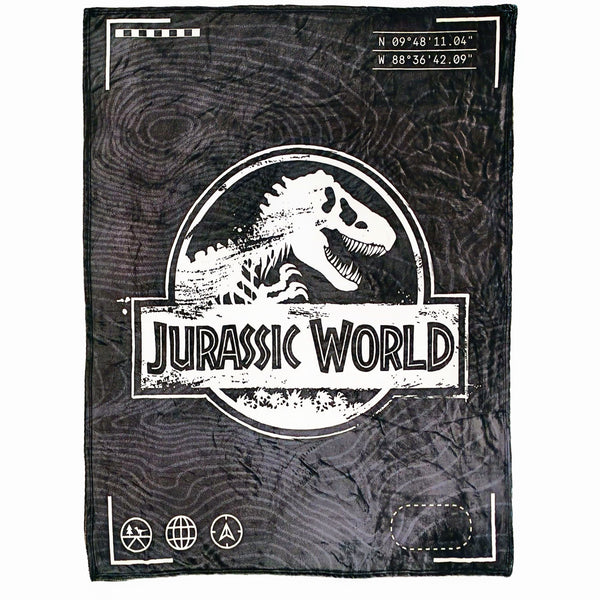 Couverture large imprimée noire Jurassic World