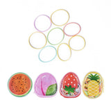 Pochette forme de fruits avec 200 élastiques à cheveux Fruit