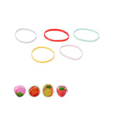 Pochette forme de fruits avec 200 élastiques à cheveux Fruit