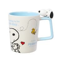 Tasse céramique avec figurine sur la poignée 300ml bleue Snoopy