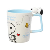 Tasse céramique avec figurine sur la poignée 300ml bleue Snoopy