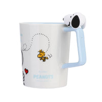 Tasse céramique avec figurine sur la poignée 300ml bleue Snoopy