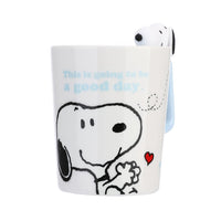 Tasse céramique avec figurine sur la poignée 300ml bleue Snoopy