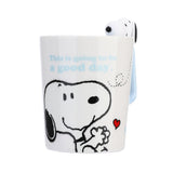 Tasse céramique avec figurine sur la poignée 300ml bleue Snoopy