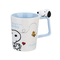 Tasse céramique avec figurine sur la poignée 300ml bleue Snoopy