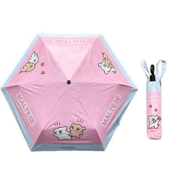 Parapluie pliant rose et bleu MALTESE