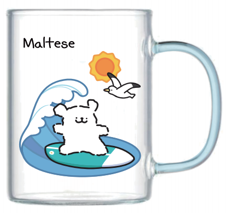 Tasse en verre bleu 420ml Maltese