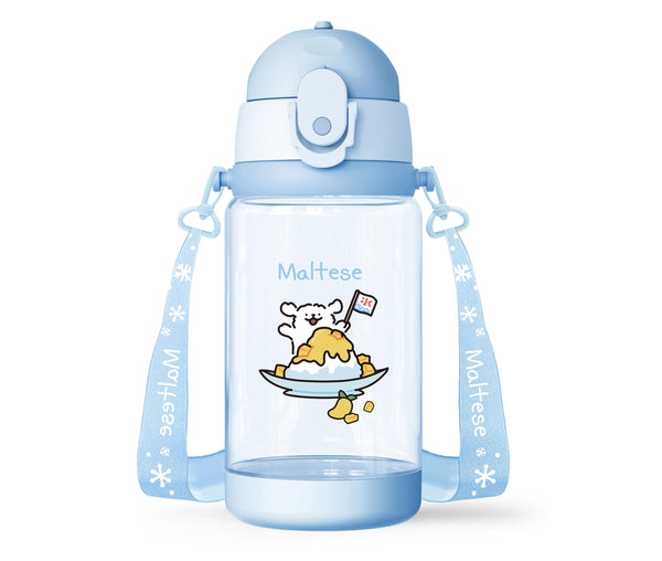 Gourde plastique bleue avec lanière 520ml MALTESE Collection