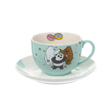 Tasse céramique dessert 240ml verte avec dessous de verre WE BARE BEARS