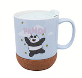 Tasse céramique dessert avec couvercle 300ml bleue WE BARE BEARS