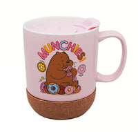 Tasse céramique dessert avec couvercle 300ml rose WE BARE BEARS