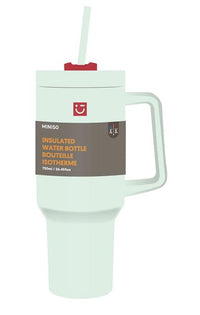 Bouteille en acier à double paroi avec poignée et paille 1 200 ml vert menthe Dopamine Series