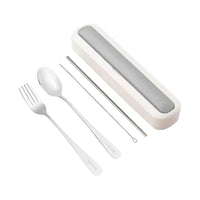 Set de couverts fourchette cuillère paille et brosse gris Solid Color Series