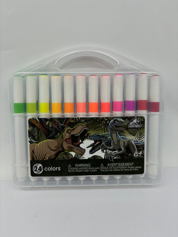 Set de 24 marqueurs lavable Jurassic World