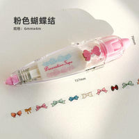 Ruban décoratif rétractable nœud rose Stationnery Series