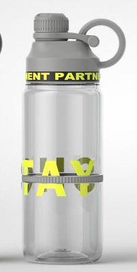 Bouteille plastique Tritan paille et poignée 750 ml grise Minimaliste Series