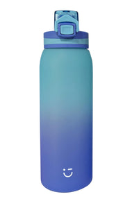 Bouteille portable plastique avec poignée 900 ml bleue & verte Vibrant Sports Series