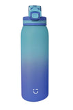 Bouteille portable plastique avec poignée 900 ml bleue & verte Vibrant Sports Series