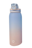 Bouteille portable plastique avec poignée 900 ml bleue & rose Vibrant Sports Series