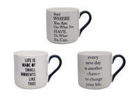 Tasse en céramique 390ml noire & blche Classique Series