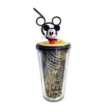 Bouteille avec paille noire 480ml Disney Mickey Mouse Fun Life Collection