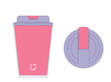 Tasse à café en plastique double paroi 420 ml rose Light Enjoy Series