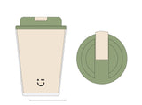 Tasse à café en plastique double paroi 420 ml beige Light Enjoy Series