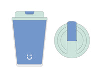 Tasse à café en plastique double paroi 420 ml bleue Light Enjoy Series