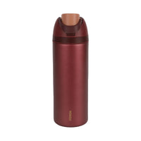 Bouteille isotherme rouge foncée bouchon à paille rabattable 720ml acier inoxydable Dopamine Series