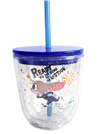 Bouteille plastique pailletée double paroi  Judy 435 ml Disney Zootopia 2 Collection