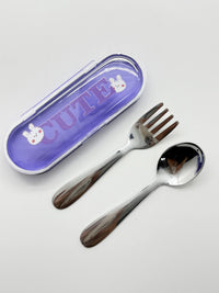 Ensemble de couverts à motif dessin animé violet Cartoon Series