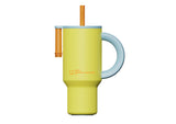 Bouteille acier double paroi avec paille jaune 920 ml Double Series