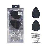 Ensemble d'éponges de beauté multi-faces support en métal Classic Black White Series