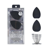 Ensemble d'éponges de beauté multi-faces support en métal Classic Black White Series